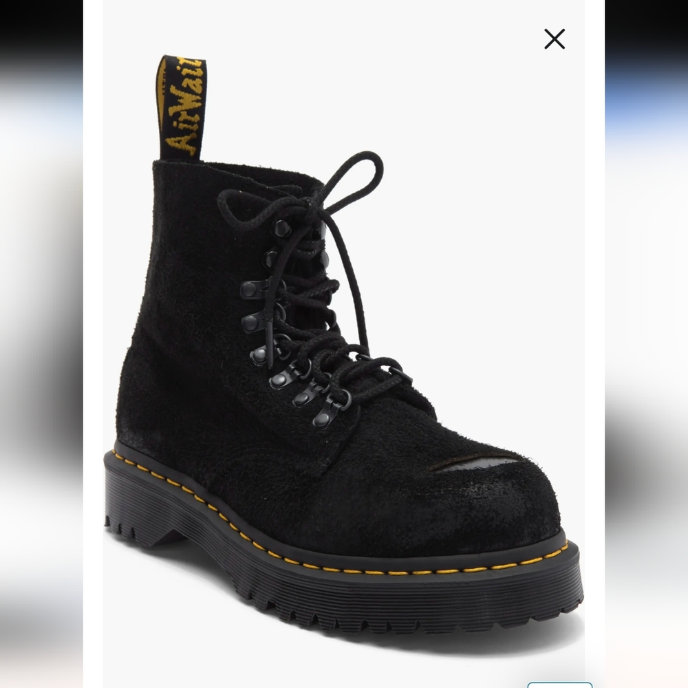 Dr. Martens Black 1460 Pascal St - Hairy Suede MB - Sz 7M / 8W